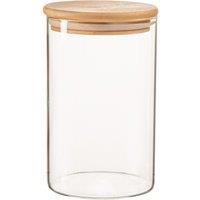 Argon Tableware Scandi Glass Storage Jar with Wooden Lid 1 Litre in Clear