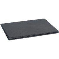 Argon Tableware Rectangle Slate Serving Platters 30 x 20cm Pack of 2 in Grey | Size: 30 x 20 cm