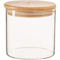 Argon Tableware Scandi Glass Storage Jar with Wooden Lid 550ml in Clear
