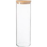 Argon Tableware Scandi Glass Storage Jar with Wooden Lid 2 Litre in Clear