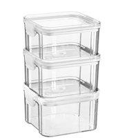 Argon Tableware 3x Food Storage Containers 460ml - Reusable Airtight Kitchen Jar Clip-Top Lid in White