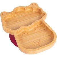 Tiny Dining Bamboo Suction Plate - Llama - Divided Non-Slip Baby Weaning Plate in Red