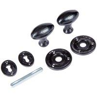 Hammer and Tongs Oval Rim & Mortice Door Knob - W60mm in Black | Size: 10000mm x 520mm