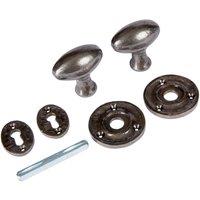 Hammer and Tongs Oval Rim & Mortice Door Knob - W60mm in Grey | Size: 10000mm x 520mm