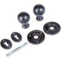 Hammer and Tongs Round Rim & Mortice Door Knob - W60mm in Black | Size: 10000mm x 520mm