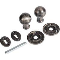 Hammer and Tongs Round Rim & Mortice Door Knob - W60mm in Grey | Size: 10000mm x 520mm