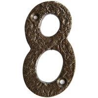 Hammer and Tongs Rustic Iron Numeral - Number 8 - H80mm in Grey