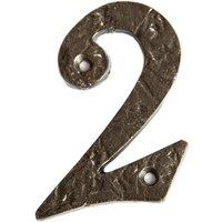 Hammer and Tongs Rustic Iron Numeral - Number 2 - H85mm in Grey