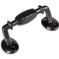 Hammer and Tongs Offset Wrought Iron Door Handle - H115mm - Black | Size: 10000mm x 520mm