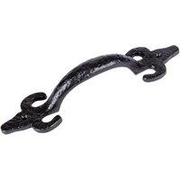 Hammer and Tongs Antique Fleur De Lis Door Handle - H205mm - Black | Size: 10000mm x 520mm