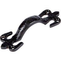 Hammer and Tongs Rustic Fleur De Lis Door Handle - H105mm - Black | Size: 10000mm x 520mm