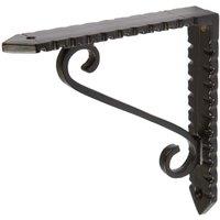 Hammer and Tongs Notched Scroll Iron Shelf Bracket - D105mm in Black | Size: 1000mm x 1000mm