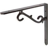 Hammer and Tongs Scroll Iron Shelf Bracket - D205mm in Black | Size: 1000mm x 1000mm