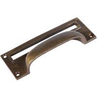 Hammer and Tongs Filing Cabinet Drawer Pull with Card Frame - W130mm x H50mm in Gold | Size: 1000mm x 500mm