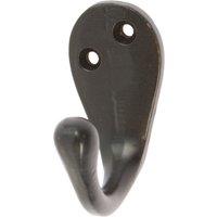 Hammer and Tongs Narrow Single Robe Hook - W30mm x H55mm - Black | Size: 1000mm x 1000mm