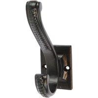 Hammer and Tongs Square Back Scroll Hat & Coat Hook - W35mm x H100mm - Black | Size: 1000mm x 1000mm