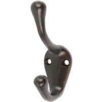 Hammer and Tongs Narrow Hat & Coat Hook - W25mm x H80mm in Black | Size: 1000mm x 1000mm