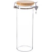 Argon Tableware Glass Storage Jar with Wooden Clip Lid 1.75 Litre in Clear