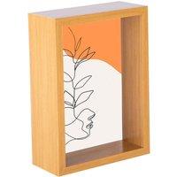Nicola Spring 3D Deep Box Photo Frame - 5 x 7 in Light Brown