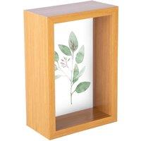 Nicola Spring 3D Deep Box Photo Frame - 4 x 6 in Light Brown