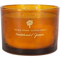 Nicola Spring 350g Sandalwood & Jasmine Soy Wax Candle - Double Wick Sweet Creamy in Orange