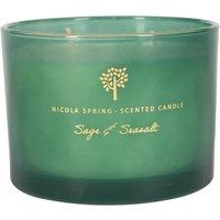 Nicola Spring 350g Sage & Seasalt Soy Wax Candle - Double Wick Herbal Spa Jar in Green
