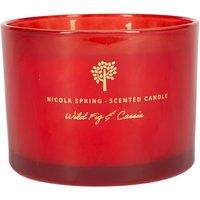 Nicola Spring 350g Wild Fig & Cassis Soy Wax Candle - Double Wick Autumn Spice Jar in Red