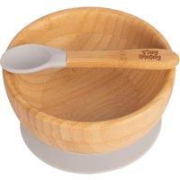 Tiny Dining Bamboo Baby Suction Bowl & Spoon Set in Grey