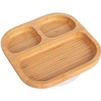 Tiny Dining Bamboo Suction Plate - Segmented - Divided Non-Slip Baby Weaning Plate in White