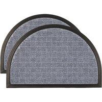 Nicola Spring Heavy Duty Half Moon Door Mats - 60 x 40cm - Grey - Set of 2 | Size: 40 cm x 60 cm