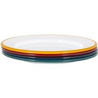 Argon Tableware 20cm White Enamel Side Plates Set - 4 Colours
