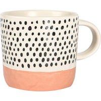 Nicola Spring Ceramic Dipped Dots Coffee Mug - 385ml - Pack of 1 in Pink