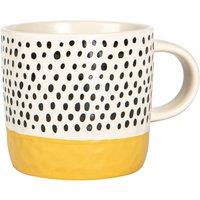Nicola Spring Ceramic Dipped Dots Coffee Mug - 385ml - Pack of 1 in Yellow