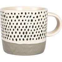 Nicola Spring Ceramic Dipped Dots Coffee Mug - 385ml - Pack of 1 in Grey