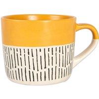 Nicola Spring Ceramic Dipped Dash Coffee Mug - 475ml in Mustard