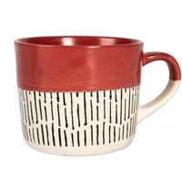 Nicola Spring Ceramic Dipped Dash Coffee Mug - 475ml in Red
