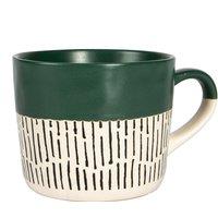 Nicola Spring Ceramic Dipped Dash Coffee Mug - 475ml in Green