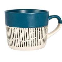 Nicola Spring Ceramic Dipped Dash Coffee Mug - 475ml in Blue