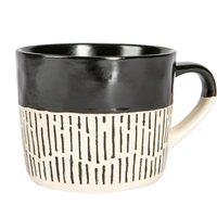 Nicola Spring Ceramic Dipped Dash Coffee Mug - 475ml in Black