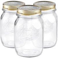 Bormioli Rocco Quattro Stagioni Glass Storage Jars 500ml Pack of 3 in Clear