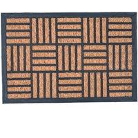 Nicola Spring Heavy Duty Door Mat - 60 x 40cm - Mosaic in Black | Size: 40 cm x 60 cm
