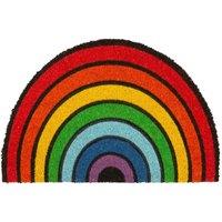 Nicola Spring Half Moon Coir Door Mat - 60 x 40cm - Rainbow | Size: 40 cm x 60 cm