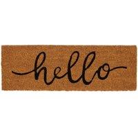 Nicola Spring Coir Step Mat - 60 x 20cm - Hello in Brown | Size: 40 cm x 60 cm