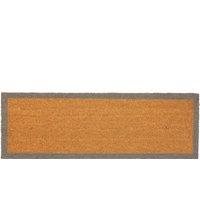 Nicola Spring Coir Door Mat - 120 x 40cm - Grey Border in Brown | Size: 40 cm x 120 cm
