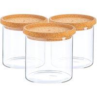 Argon Tableware Scandi Storage Jar with Cork Lids 550ml Pack of 3 in Clear