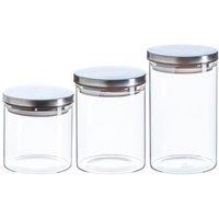 Argon Tableware Scandi Storage Jars with Metallic Lids - 3 Sizes - Silver