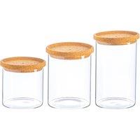 Argon Tableware Scandi Storage Jars with Cork Lids - 3 Sizes in Brown