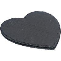 Argon Tableware Heart Slate Placemats 25cm Pack of 2 in Grey