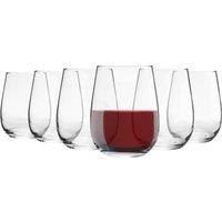 LAV Gaia Stemless Red Wine Glasses - 475ml - Clear - Pack of 6