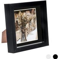 Nicola Spring 3D Box Photo Frame - 6 x 6 with 4 x 4 Mount - Grey Mount in Black